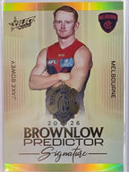 2026 AFL Select Footy Stars Brownlow Predictor Signature Gold BPSG51 #195/220 Jake Bowey - Melbourne Demons