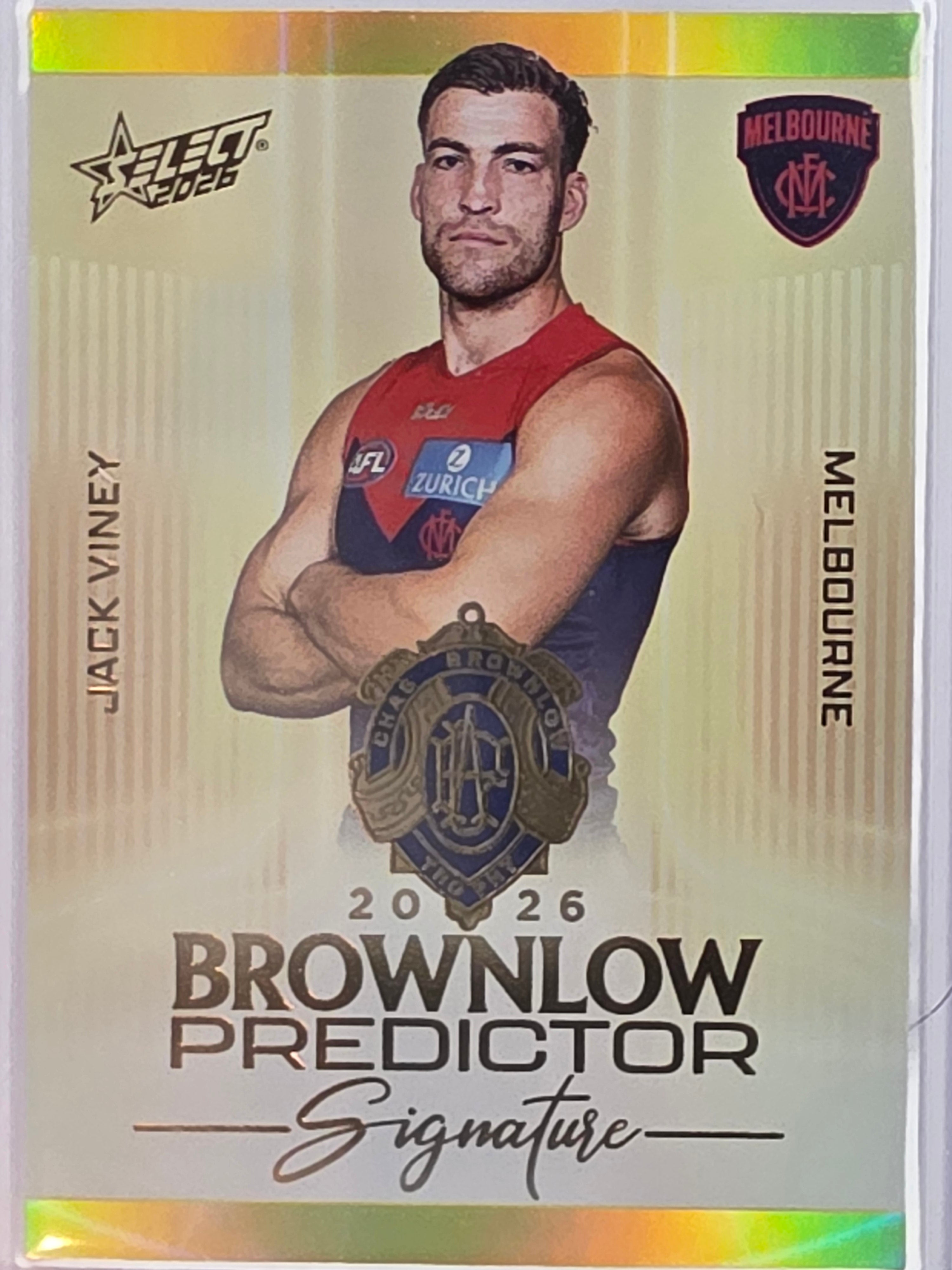 2026 AFL Select Footy Stars Brownlow Predictor Signature Gold BPSG54 #029/220 Jack Viney - Melbourne Demons
