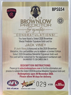 2026 AFL Select Footy Stars Brownlow Predictor Signature Gold BPSG54 #029/220 Jack Viney - Melbourne Demons
