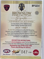 2026 AFL Select Footy Stars Brownlow Predictor Signature Gold BPSG54 #047/220 Jack Viney - Melbourne Demons