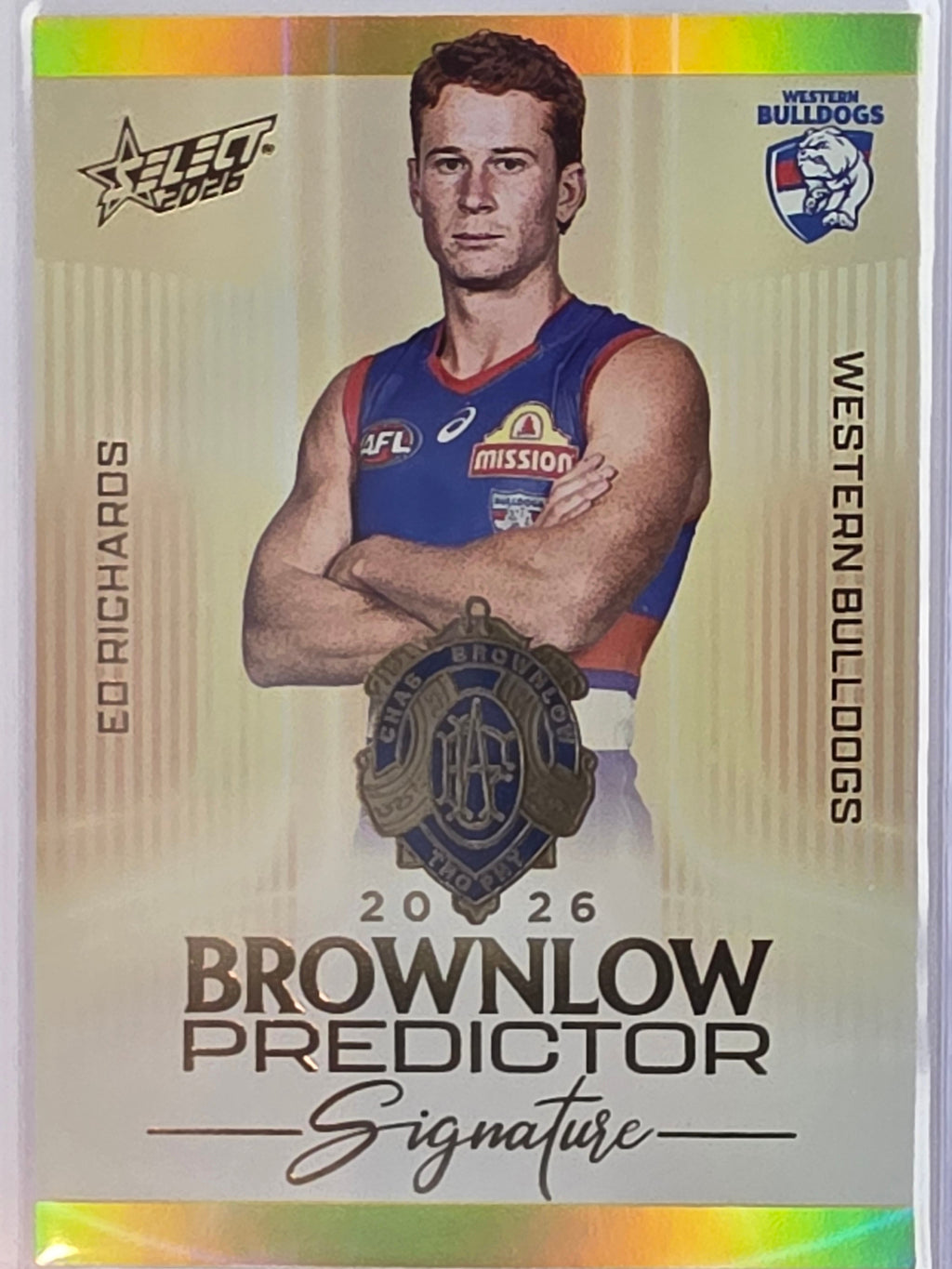 2026 AFL Select Footy Stars Brownlow Predictor Signature Gold BPSG89 #115/220 Ed Richards - Western Bulldogs