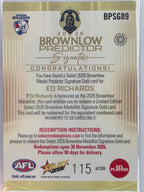 2026 AFL Select Footy Stars Brownlow Predictor Signature Gold BPSG89 #115/220 Ed Richards - Western Bulldogs