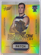 2026 AFL Select Footy Stars Brownlow Predictor Patch Gold BPPG31 #066/220 Jeremy Cameron - Geelong Cats