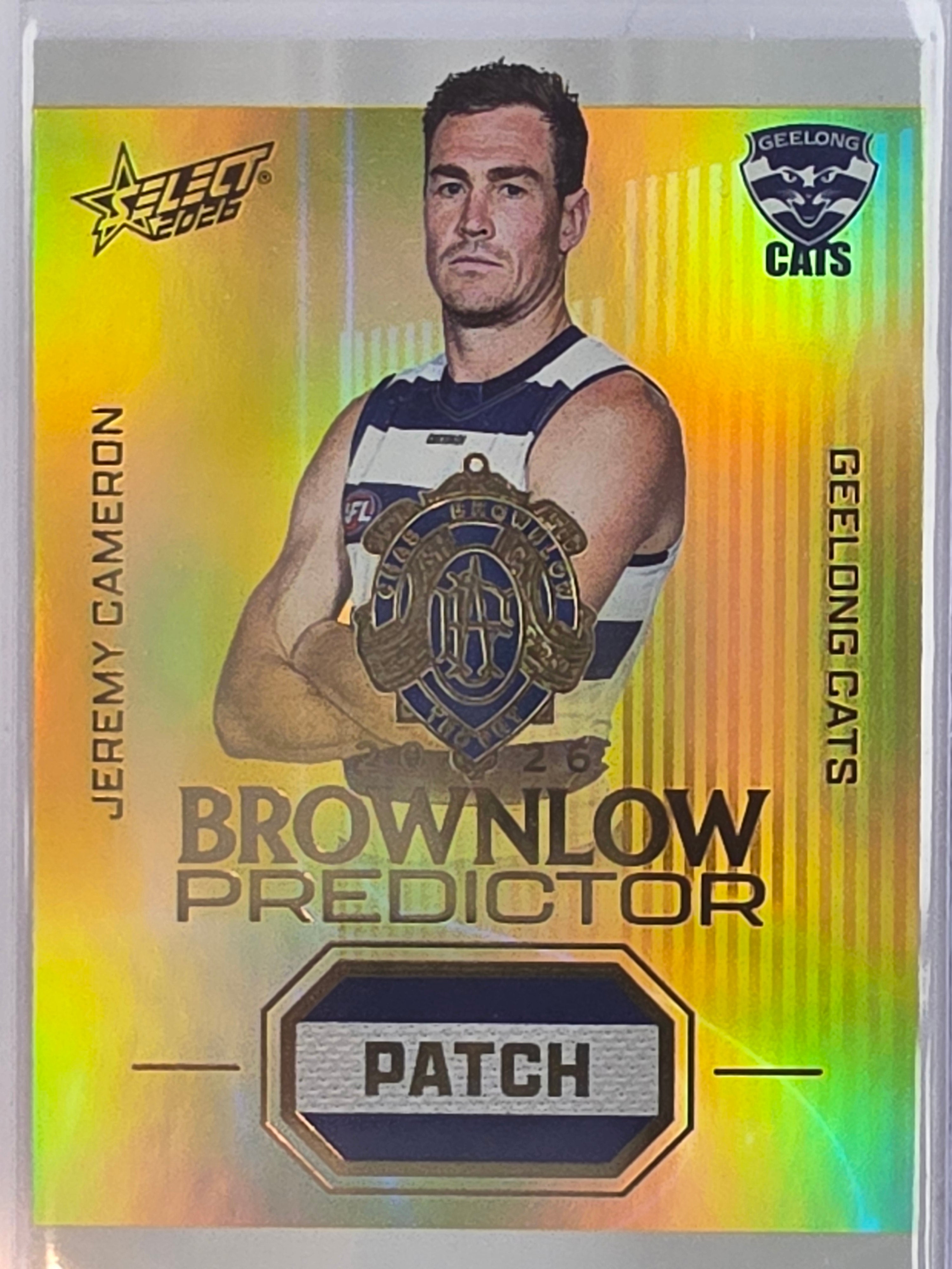 2026 AFL Select Footy Stars Brownlow Predictor Patch Gold BPPG31 #066/220 Jeremy Cameron - Geelong Cats