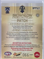 2026 AFL Select Footy Stars Brownlow Predictor Patch Gold BPPG31 #066/220 Jeremy Cameron - Geelong Cats