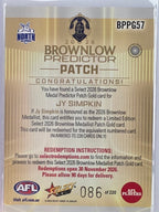 2026 AFL Select Footy Stars Brownlow Predictor Patch Gold BPPG57 #086/220 Jy Simpkin - North Melbourne Kangaroos