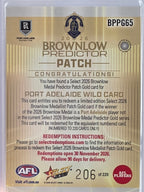 2026 AFL Select Footy Stars Brownlow Predictor Patch Gold BPPG65 #206/220 Port Adelaide Wild Card - Port Adelaide Power