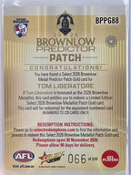 2026 AFL Select Footy Stars Brownlow Predictor Patch Gold BPPG88 #066/220 Tom Liberatore - Western Bulldogs