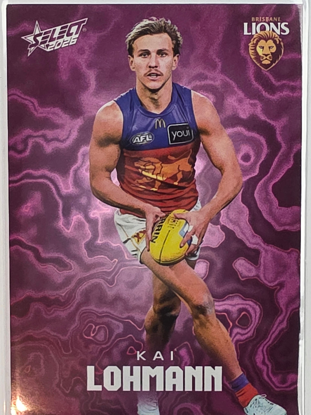 2026 AFL Footy Stars Mercury Team Colours MY19 #295/425 Kai Lohmann - Brisbane Lions