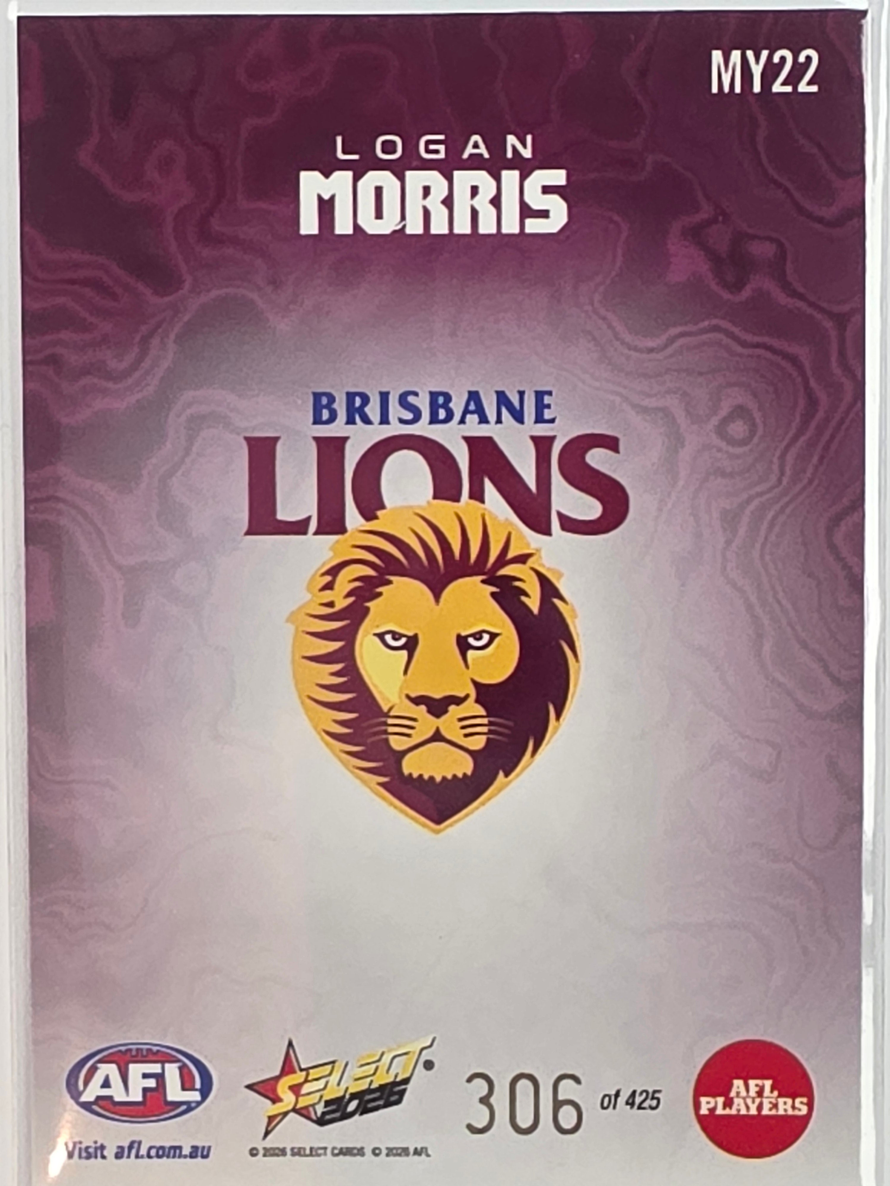 2026 AFL Footy Stars Mercury Team Colours MY22 #306/425 Logan Morris - Brisbane Lions