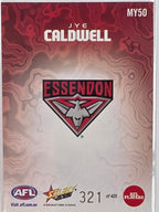 2026 AFL Footy Stars Mercury Team Colours MY50 #321/425 Jye Caldwell - Essendon Bombers