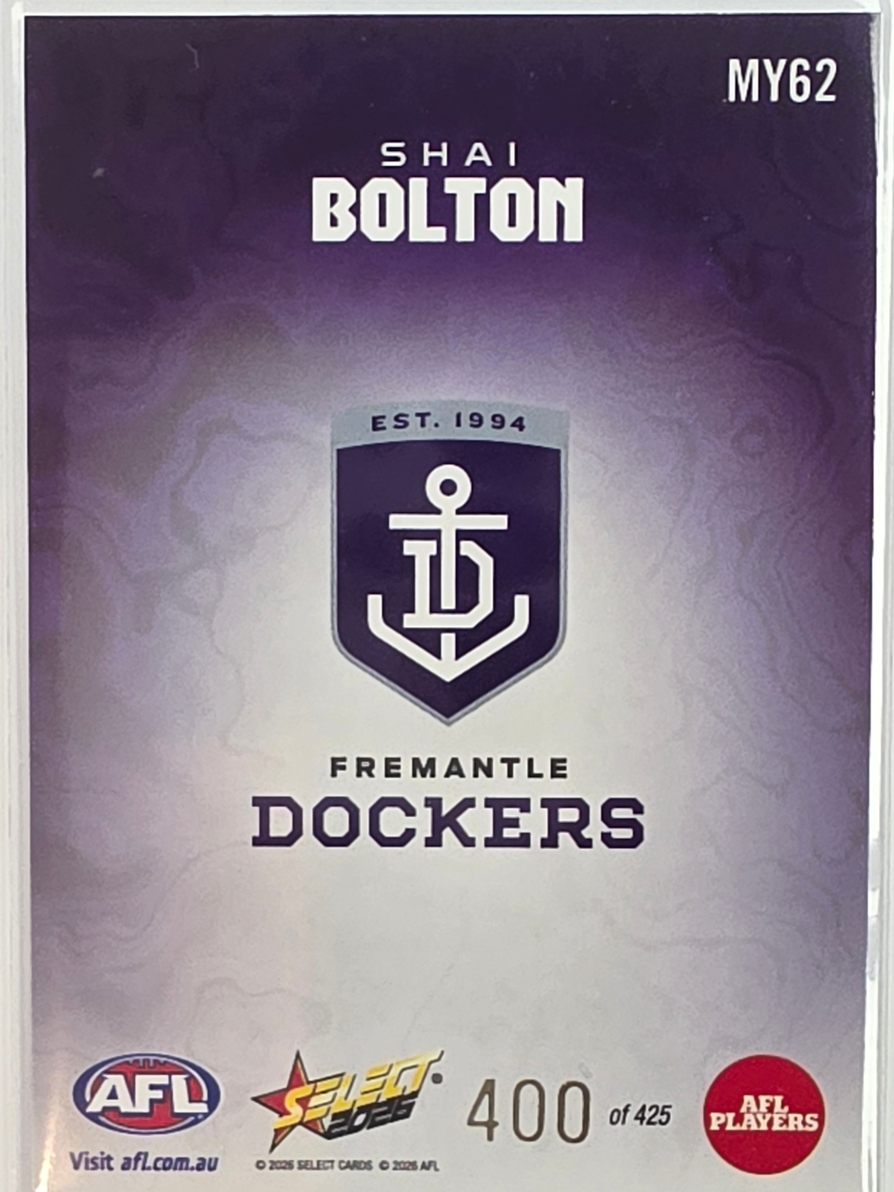 2026 AFL Footy Stars Mercury Team Colours MY62 #400/425 Shai Bolton - Fremantle Dockers
