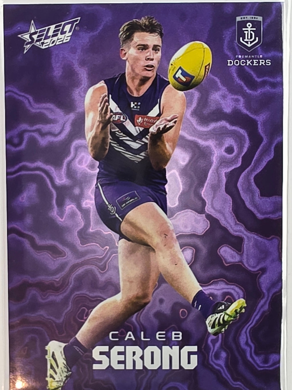 2026 AFL Footy Stars Mercury Team Colours MY70 #010/425 Caleb Serong - Fremantle Dockers