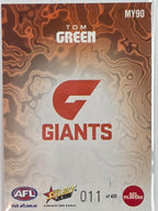 2026 AFL Footy Stars Mercury Team Colours MY9 #011/425 Tom Green - GWS Giants
