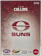 2026 AFL Footy Stars Mercury Team Colours MY99 #302/425 Sam Collins - Gold Coast Suns