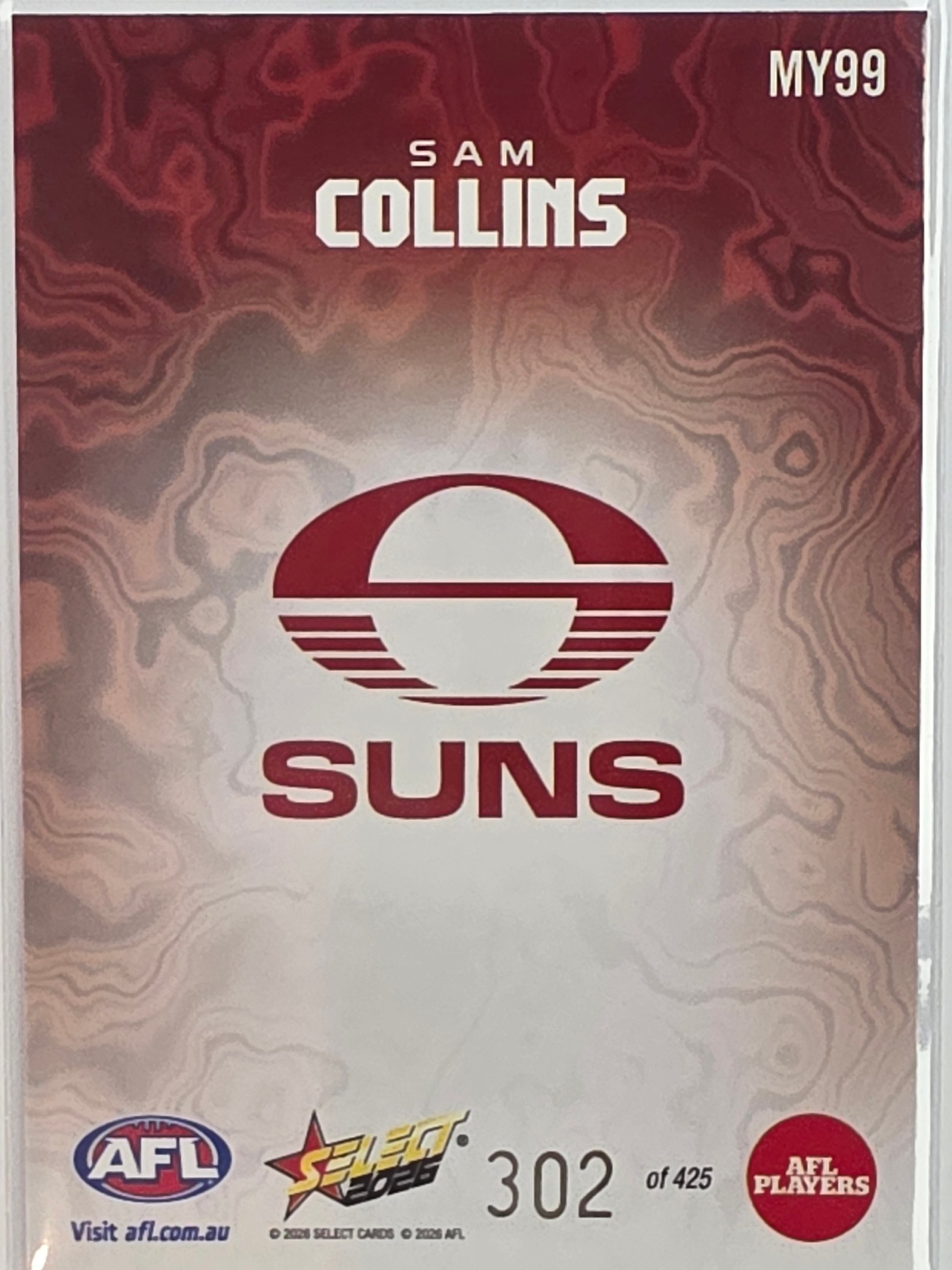2026 AFL Footy Stars Mercury Team Colours MY99 #302/425 Sam Collins - Gold Coast Suns