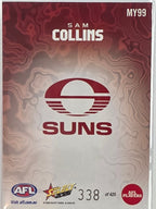2026 AFL Footy Stars Mercury Team Colours MY99 #338/425 Sam Collins - Gold Coast Suns