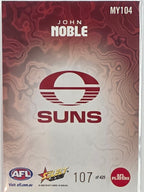 2026 AFL Footy Stars Mercury Team Colours MY104 #107/425 John Noble - Gold Coast Suns