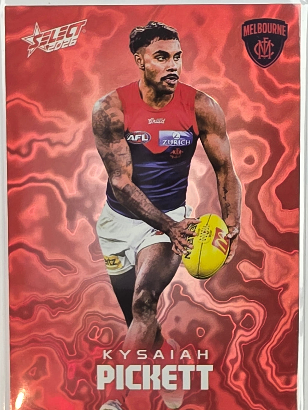 2026 AFL Footy Stars Mercury Team Colours MY128 #304/425 Kysaiah Pickett - Melbourne Demons