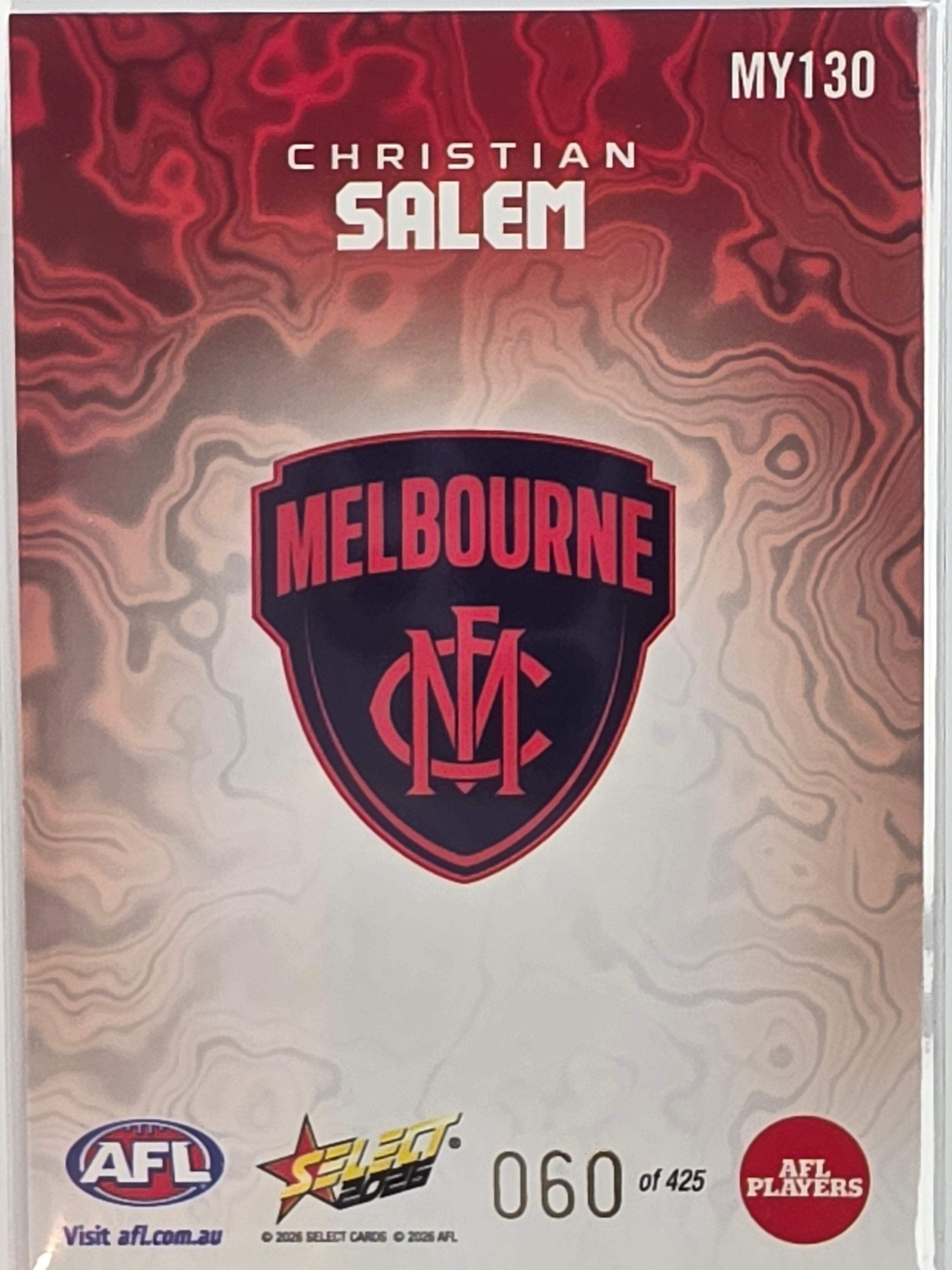 2026 AFL Footy Stars Mercury Team Colours MY130 #060/425 Christian Salem - Melbourne Demons