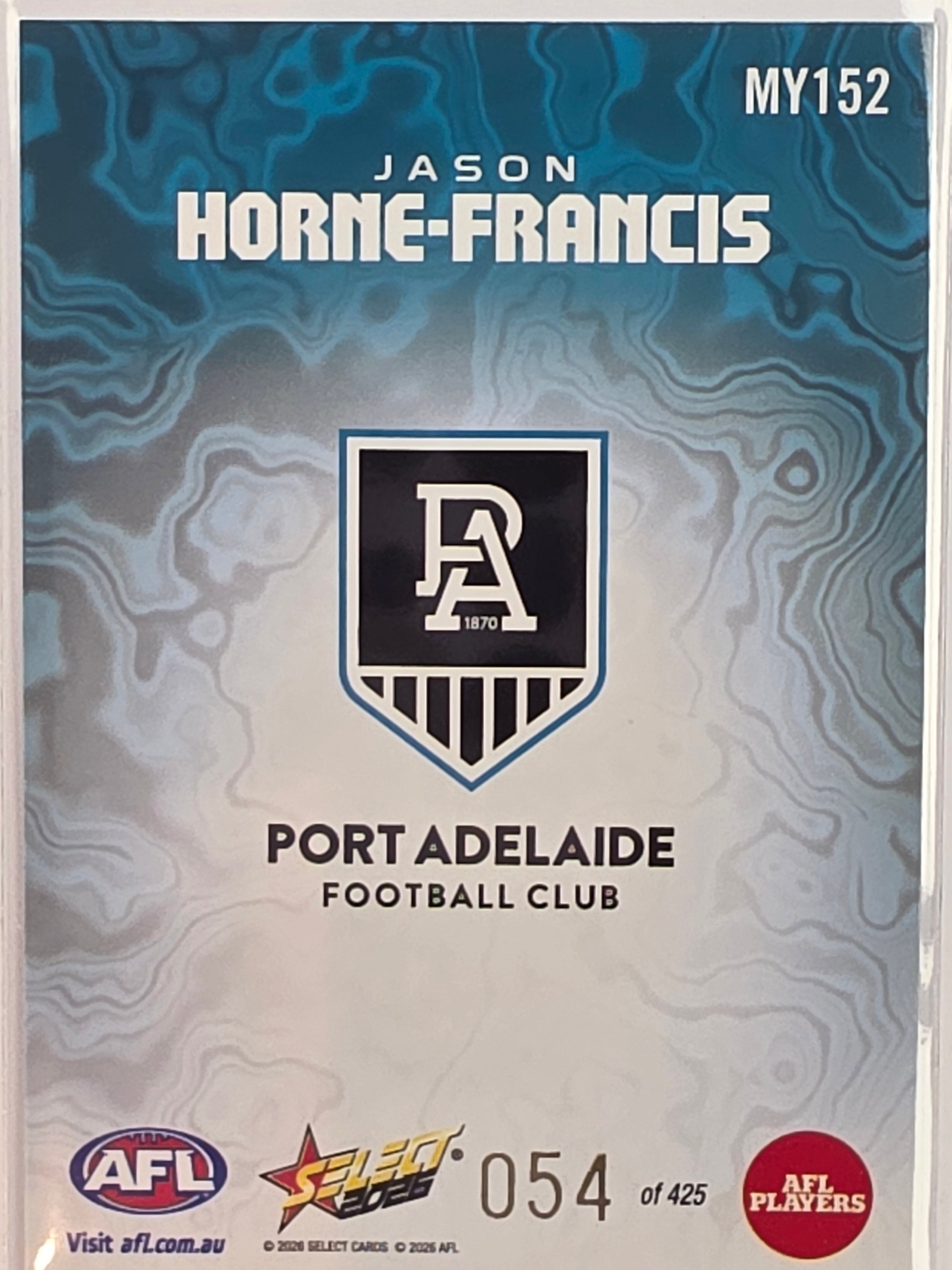 2026 AFL Footy Stars Mercury Team Colours MY152 #054/425 Jason Horne-Francis - Port Adelaide Power