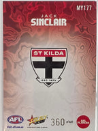 2026 AFL Footy Stars Mercury Team Colours MY177 #360/425 Jack Sinclair - St Kilda Saints