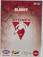 2026 AFL Footy Stars Mercury Team Colours MY182 #172/425 Nick Blakey - Sydney Swans
