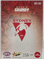 2026 AFL Footy Stars Mercury Team Colours MY184 #356/425 Brodie Grundy - Sydney Swans