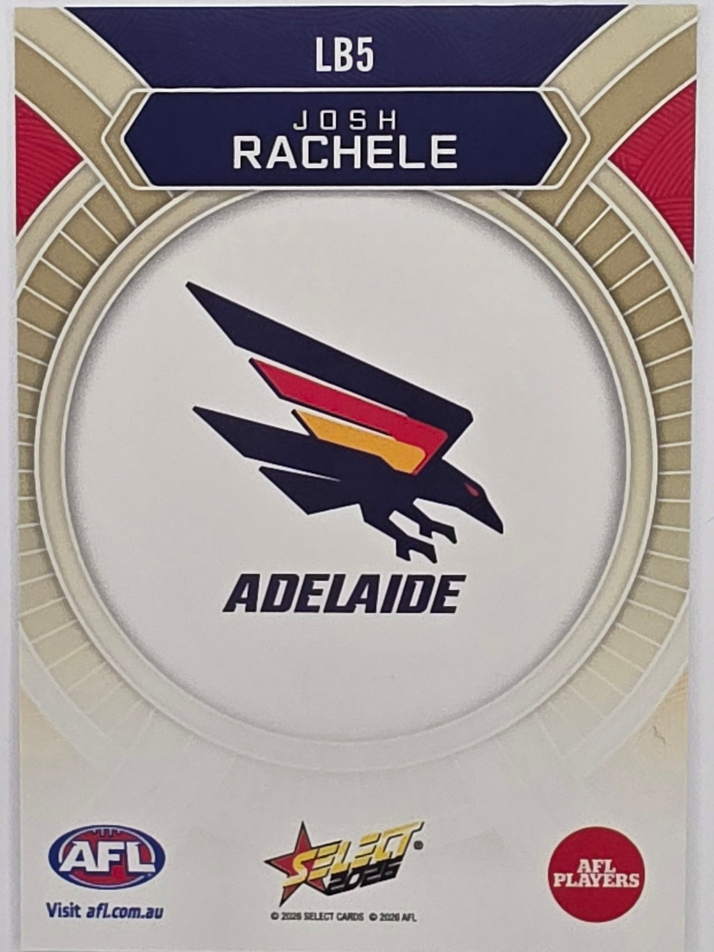 2026 AFL Footy Stars Luminous LB5 Josh Rachele - Adelaide Crows