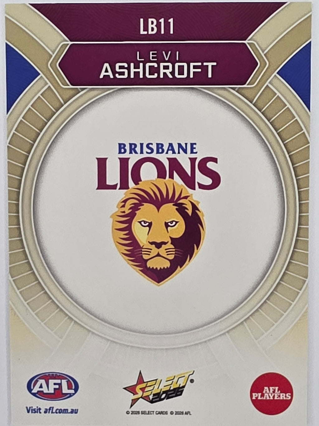 2026 AFL Footy Stars Luminous LB11 Levi Ashcroft - Brisbane Lions