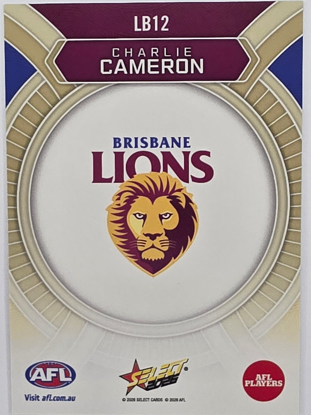 2026 AFL Footy Stars Luminous LB12 Charlie Cameron - Brisbane Lions