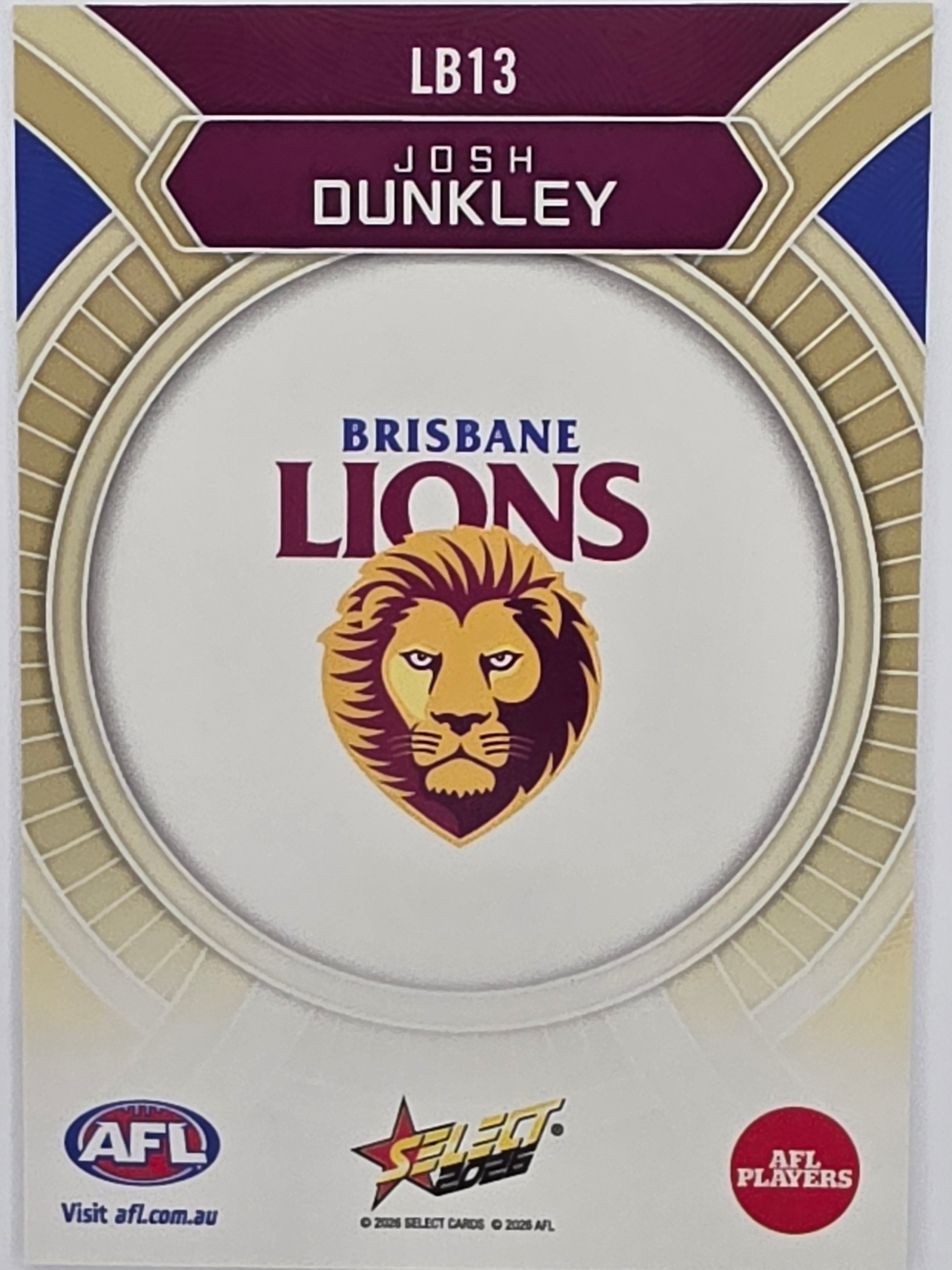 2026 AFL Footy Stars Luminous LB13 Josh Dunkley - Brisbane Lions