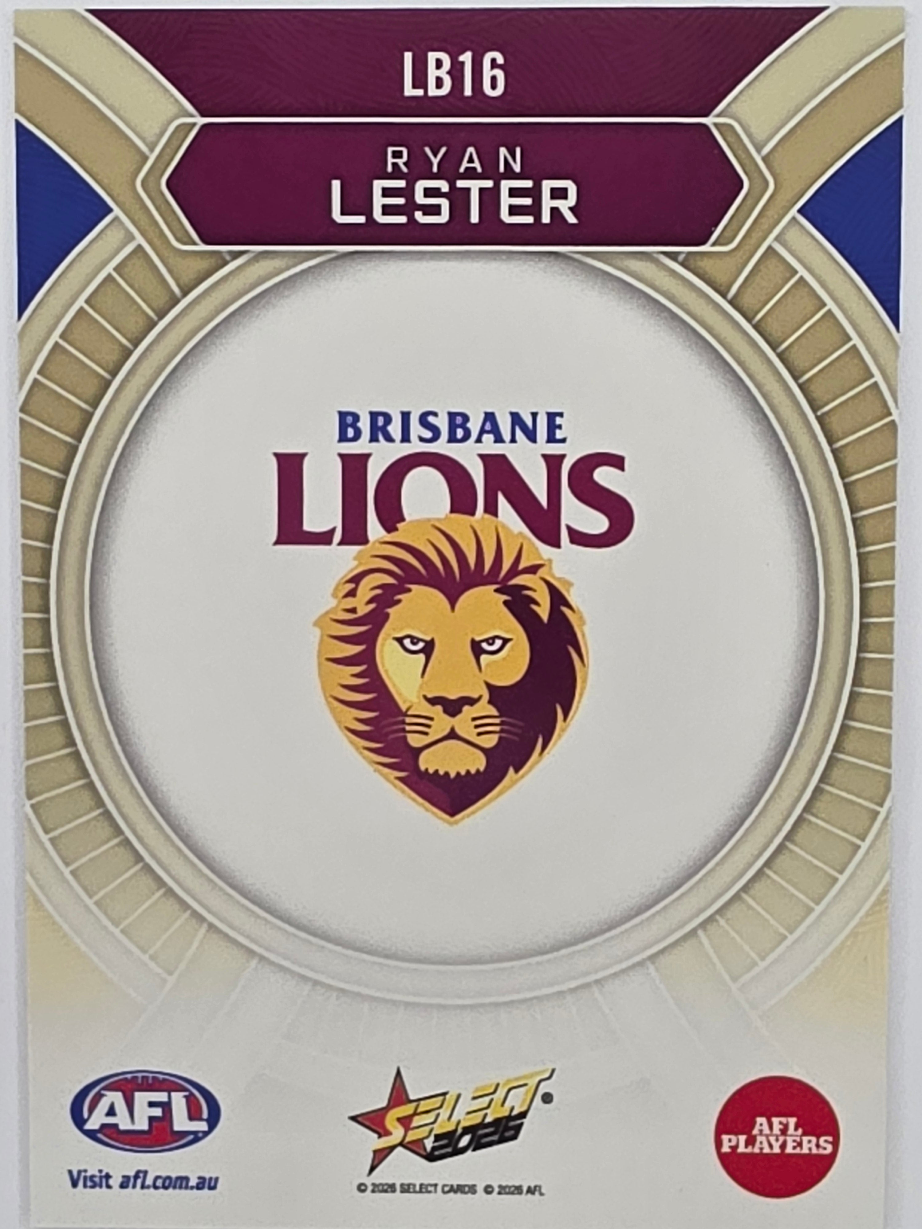 2026 AFL Footy Stars Luminous LB16 Ryan Lester - Brisbane Lions