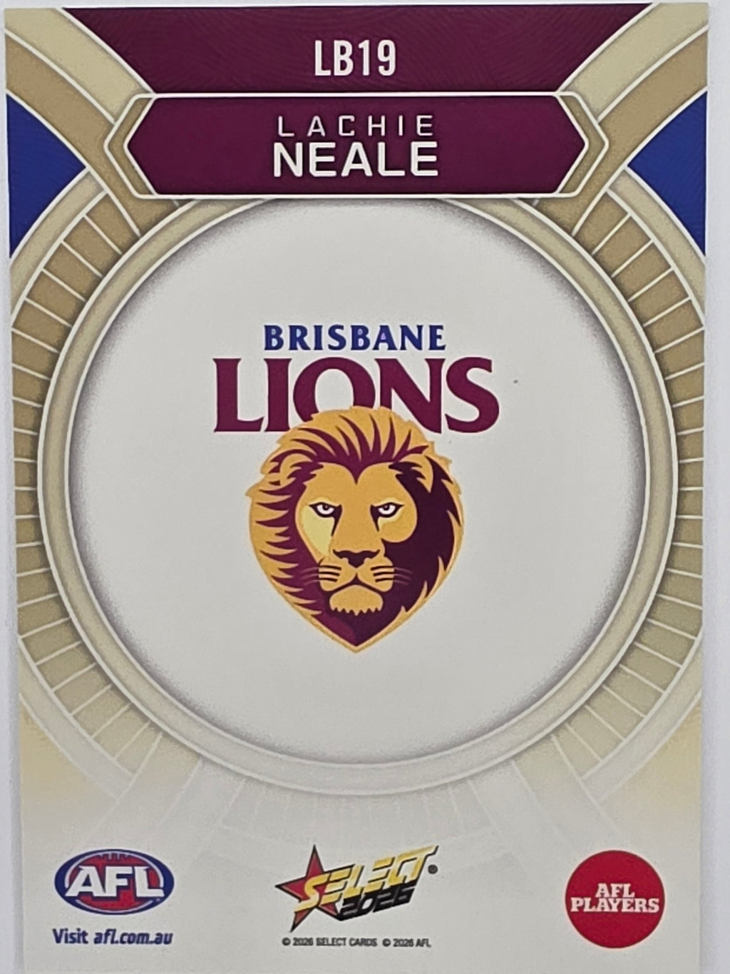 2026 AFL Footy Stars Luminous LB19 Lachie Neale - Brisbane Lions