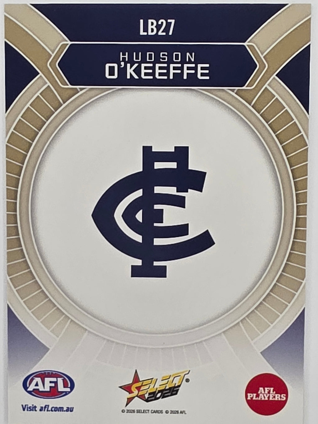 2026 AFL Footy Stars Luminous LB27 Hudson O’Keeffe - Carlton Blues