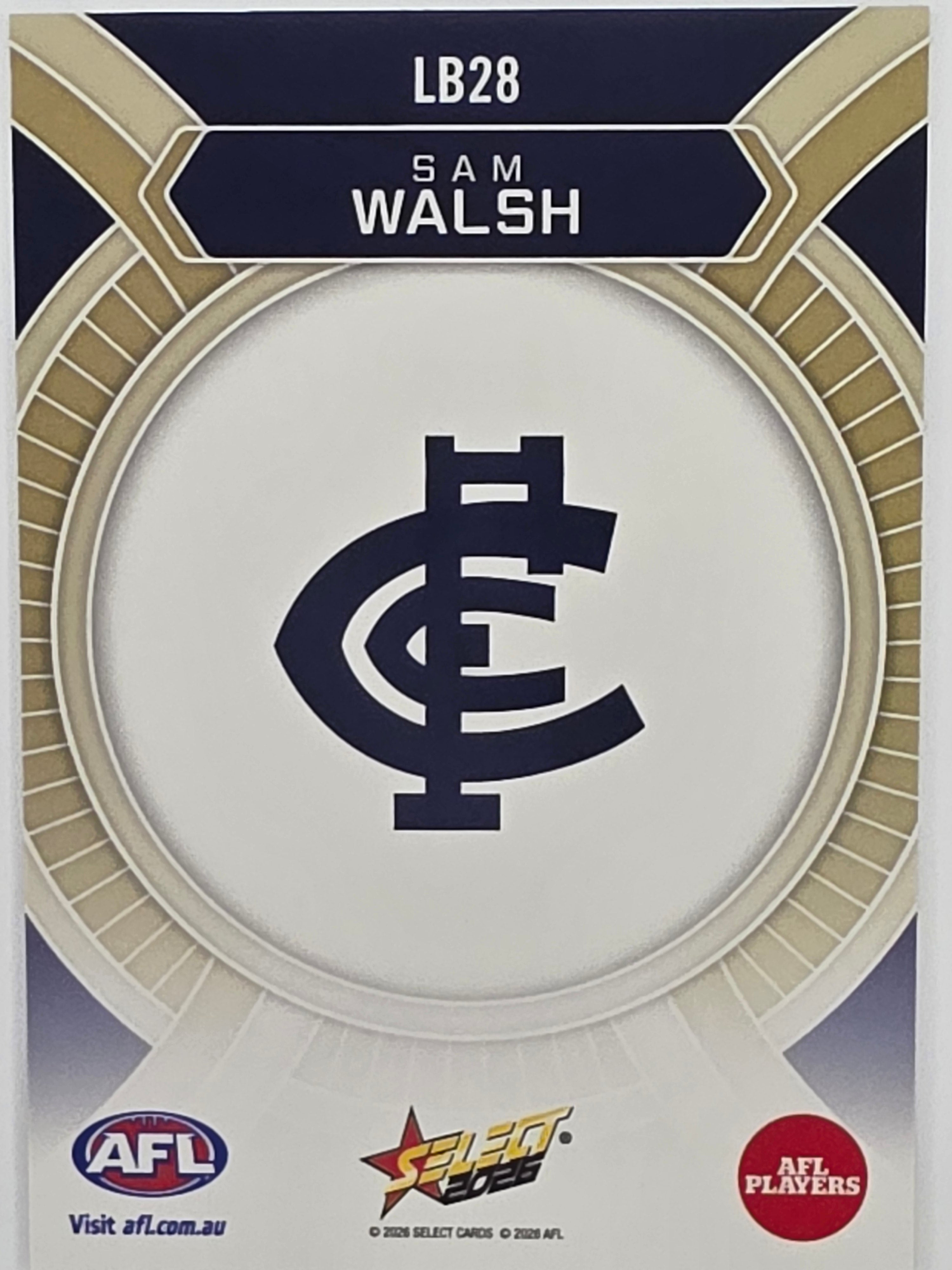 2026 AFL Footy Stars Luminous LB28 Sam Walsh - Carlton Blues