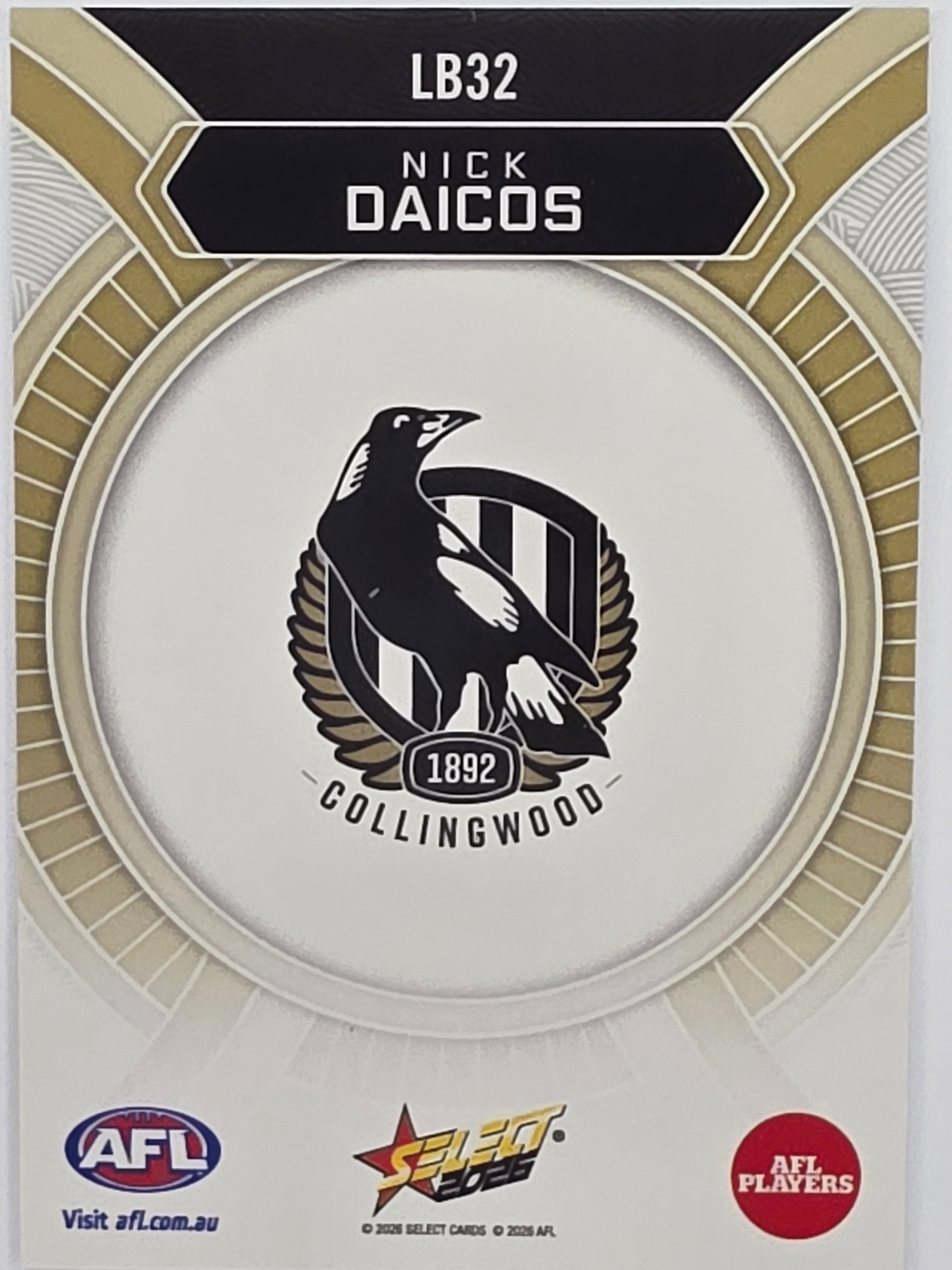 2026 AFL Footy Stars Luminous LB32 Nick Daicos - Collingwood Magpies