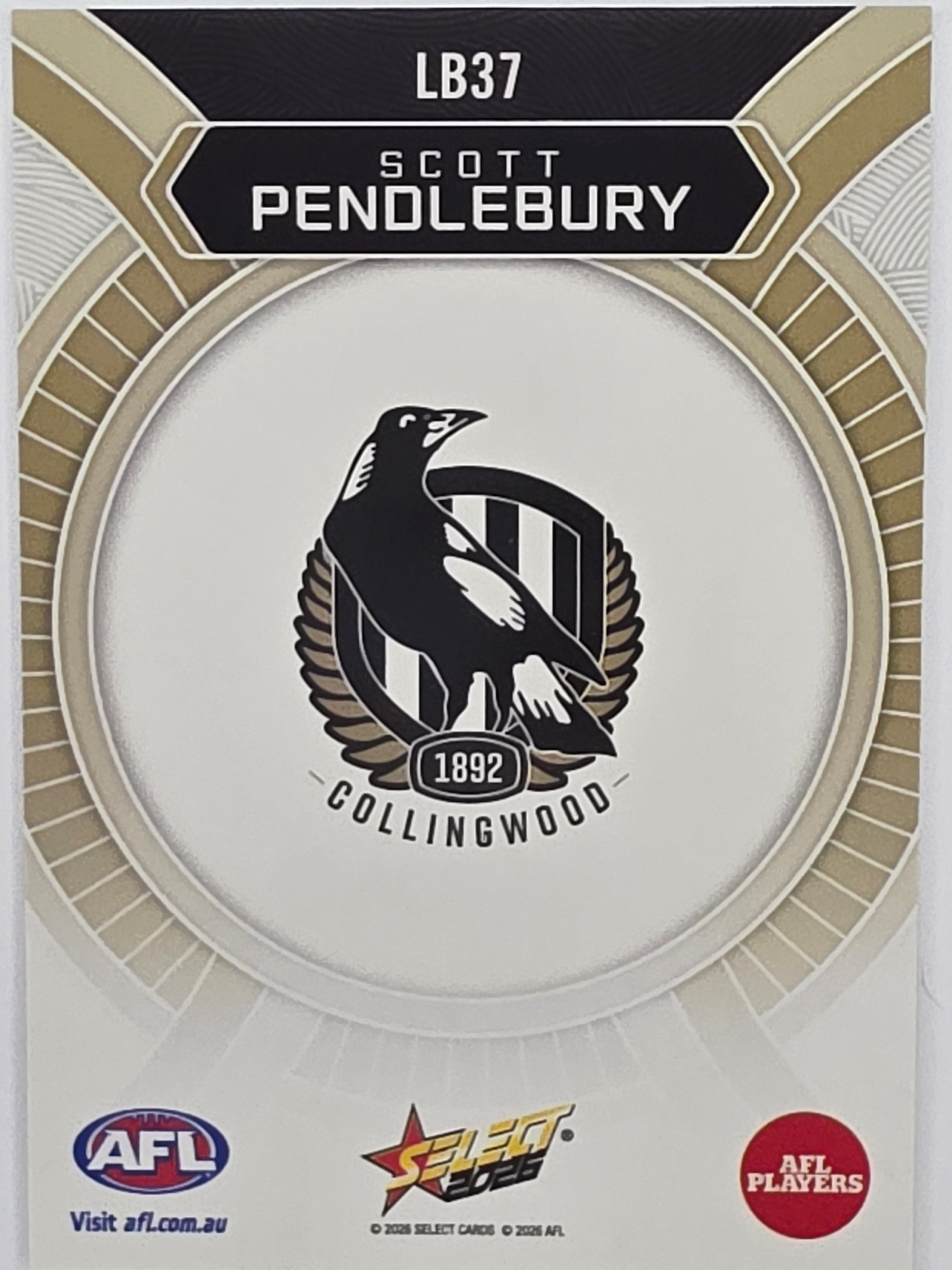2026 AFL Footy Stars Luminous LB37 Scott Pendlebury - Collingwood Magpies