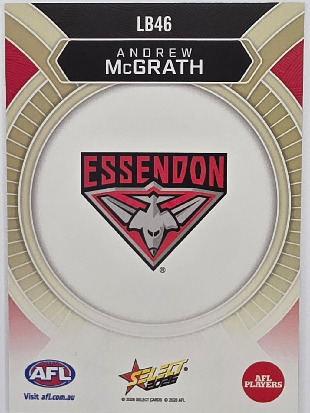 2026 AFL Footy Stars Luminous LB46 Andrew McGrath - Essendon Bombers