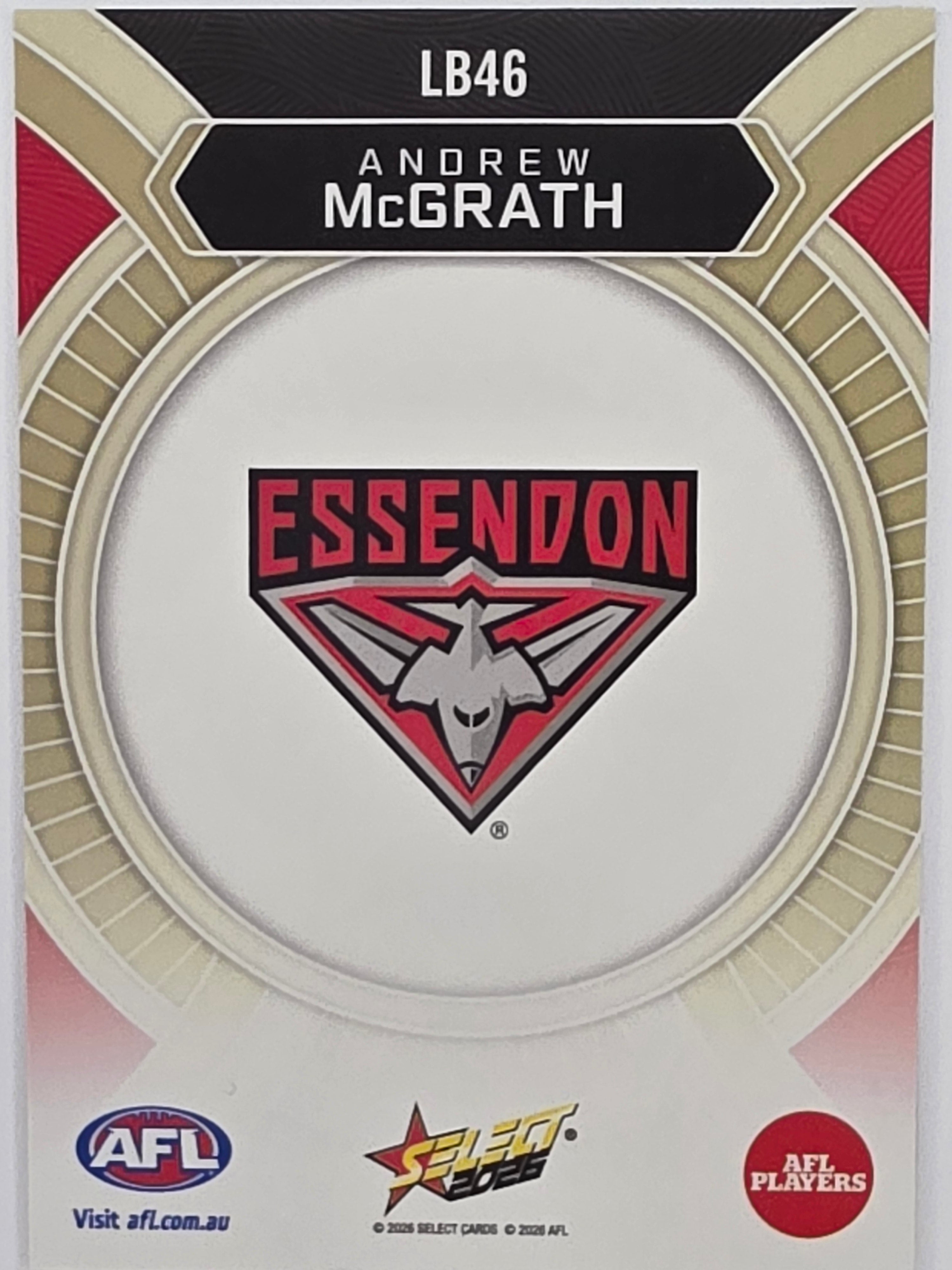 2026 AFL Footy Stars Luminous LB46 Andrew McGrath - Essendon Bombers