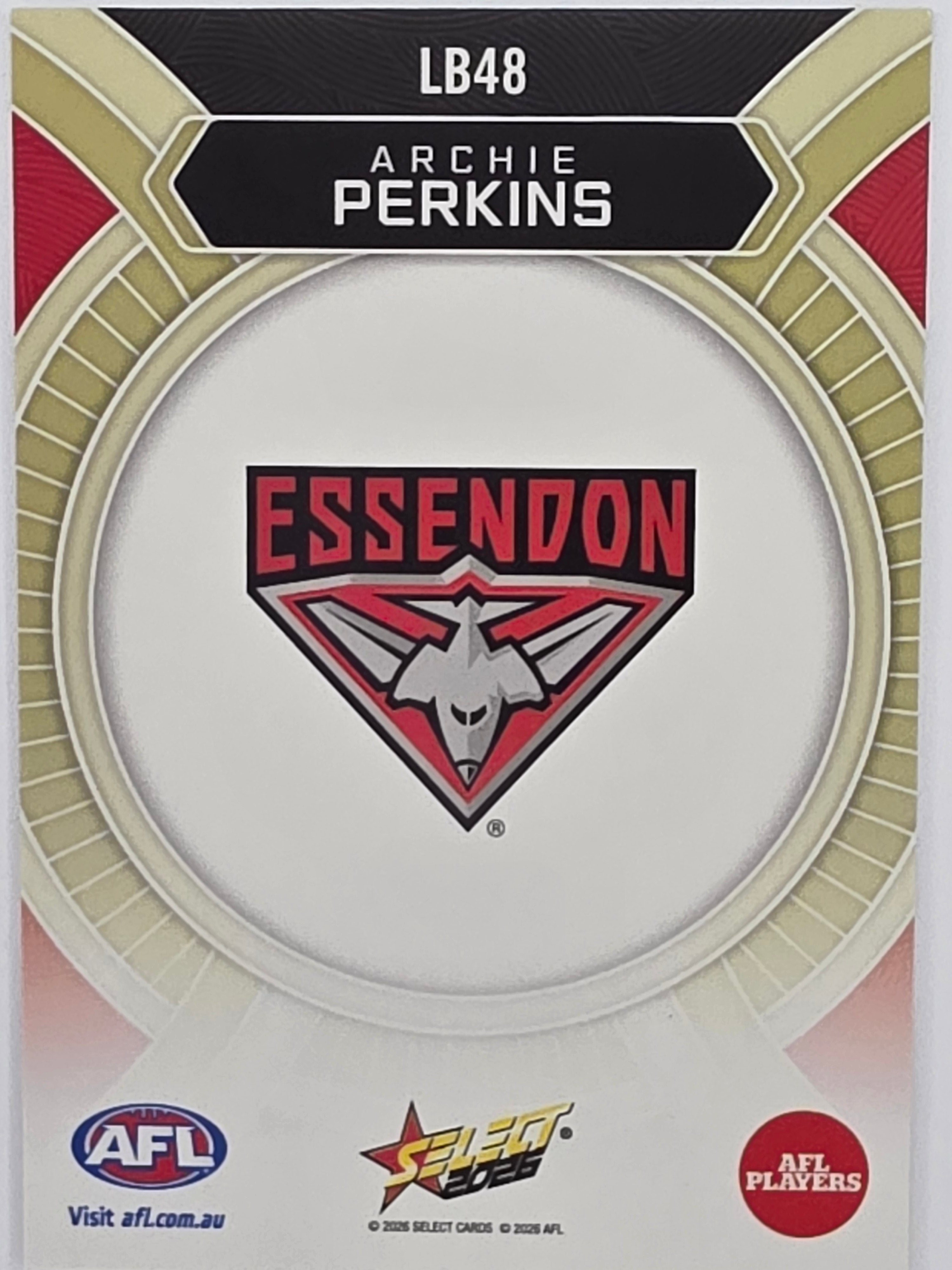 2026 AFL Footy Stars Luminous LB48 Archie Perkins - Essendon Bombers