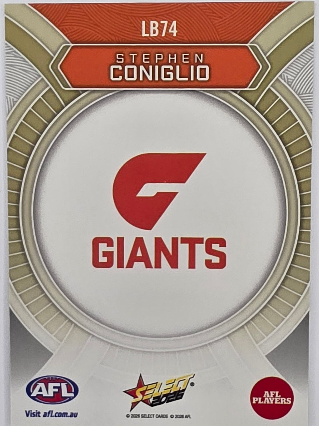 2026 AFL Footy Stars Luminous LB74 Stephen Coniglio - GWS Giants