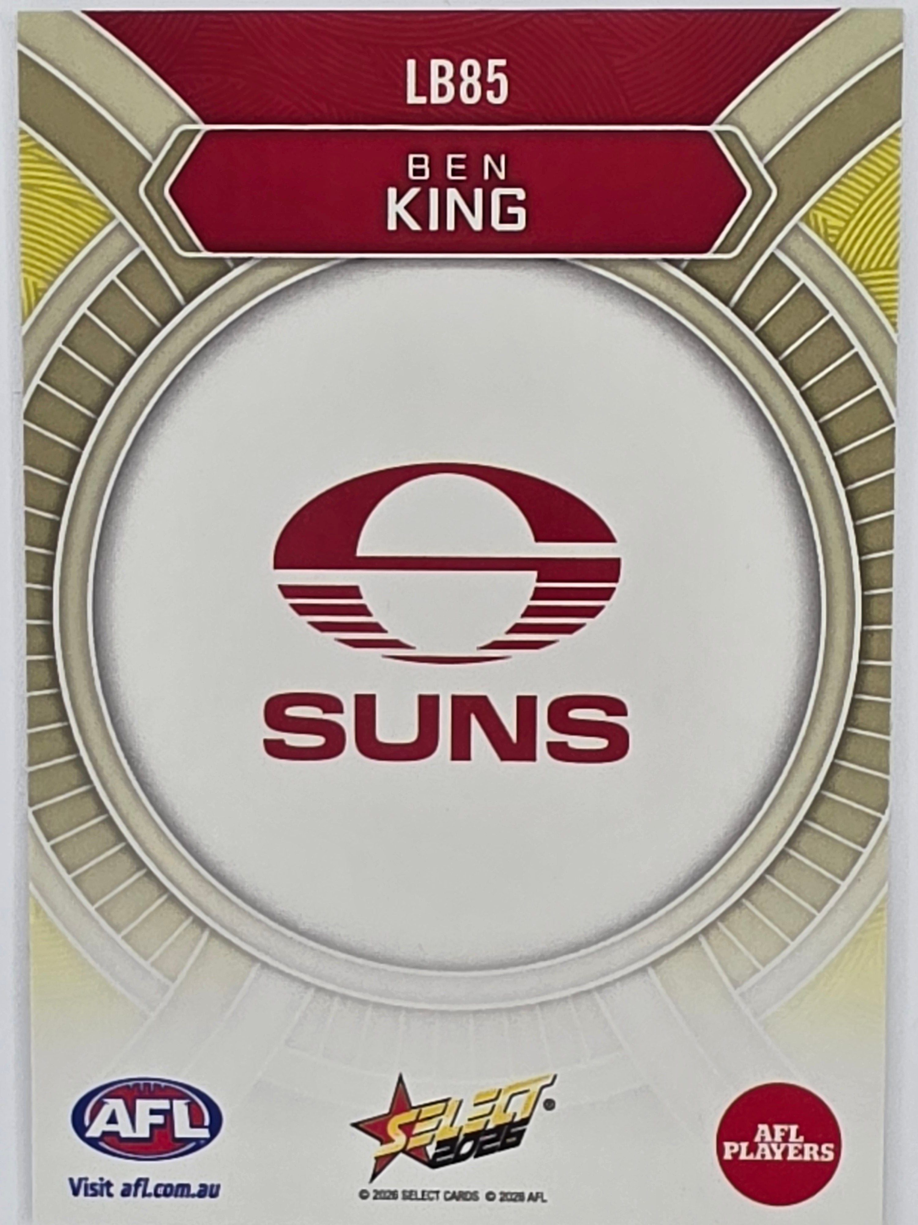 2026 AFL Footy Stars Luminous LB85 Ben King - Gold Coast Suns