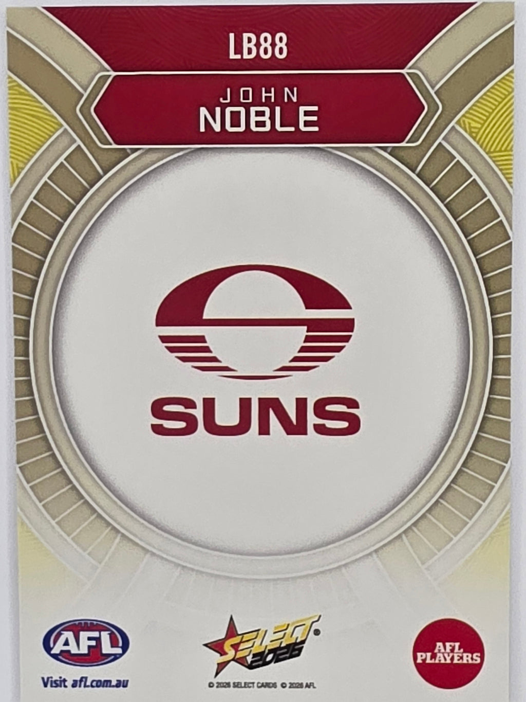 2026 AFL Footy Stars Luminous LB88 John Noble - Gold Coast Suns
