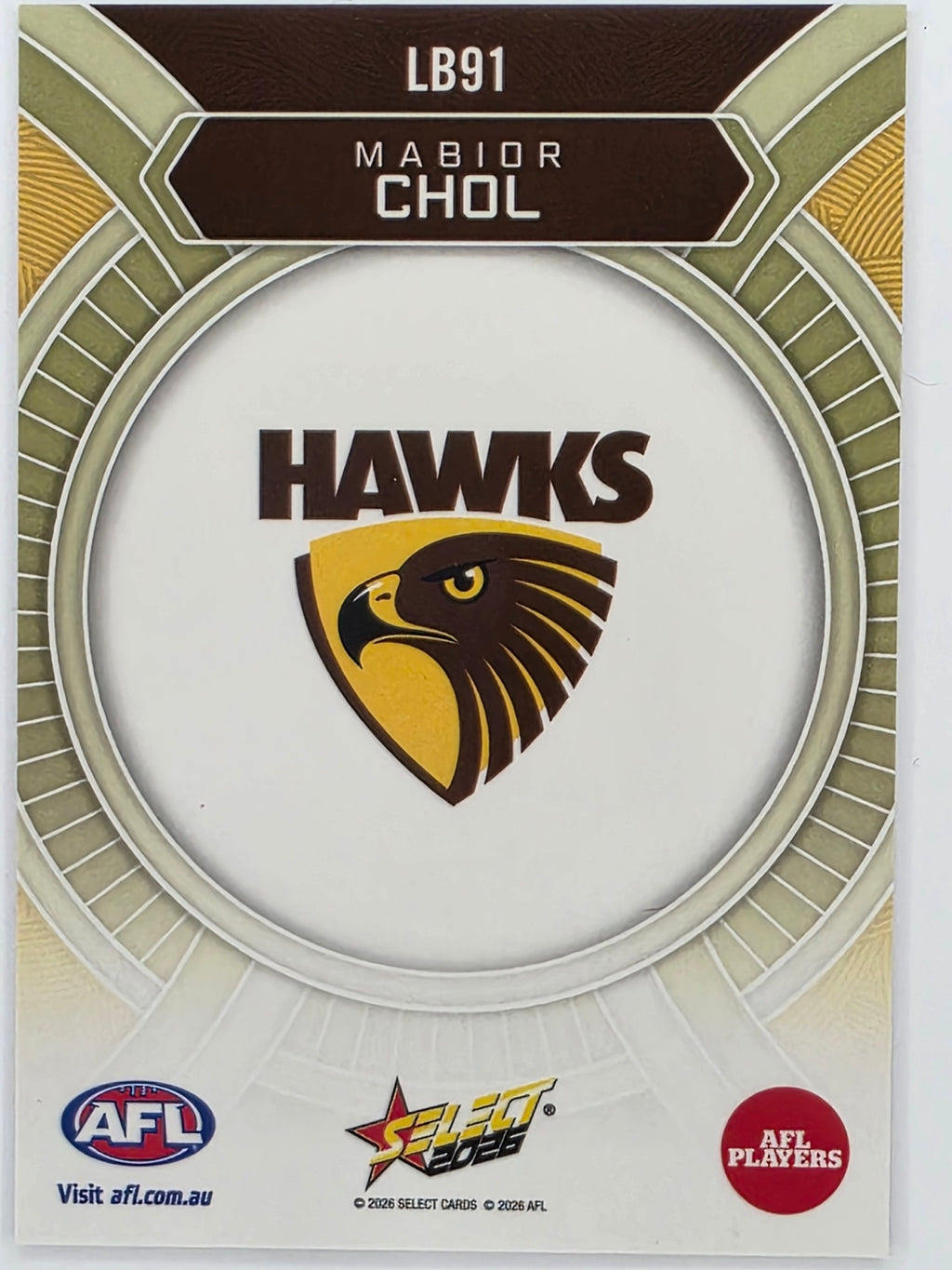 2026 AFL Footy Stars Luminous LB91 Mabior Chol - Hawthorn Hawks