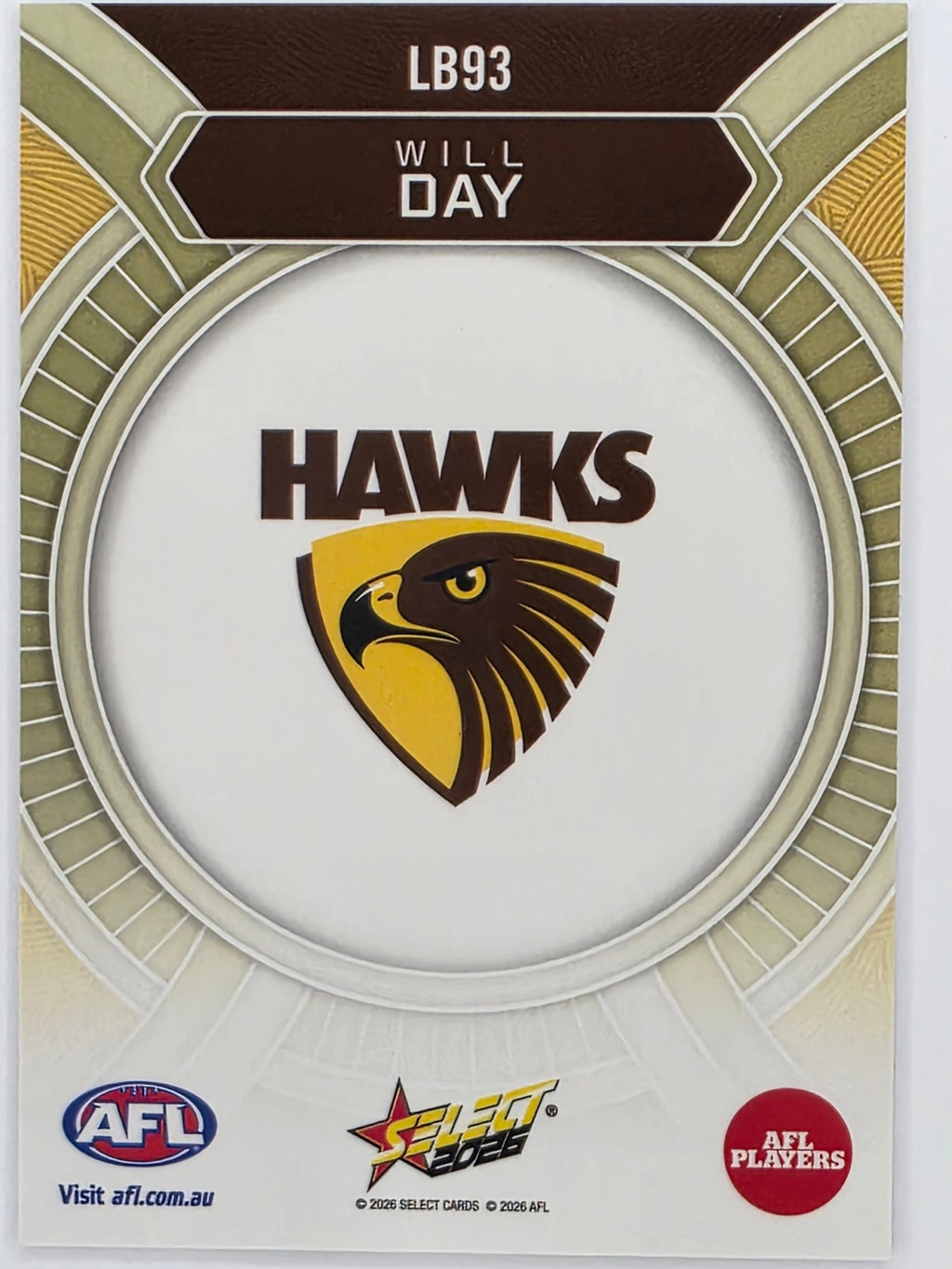 2026 AFL Footy Stars Luminous LB93 Will Day - Hawthorn Hawks