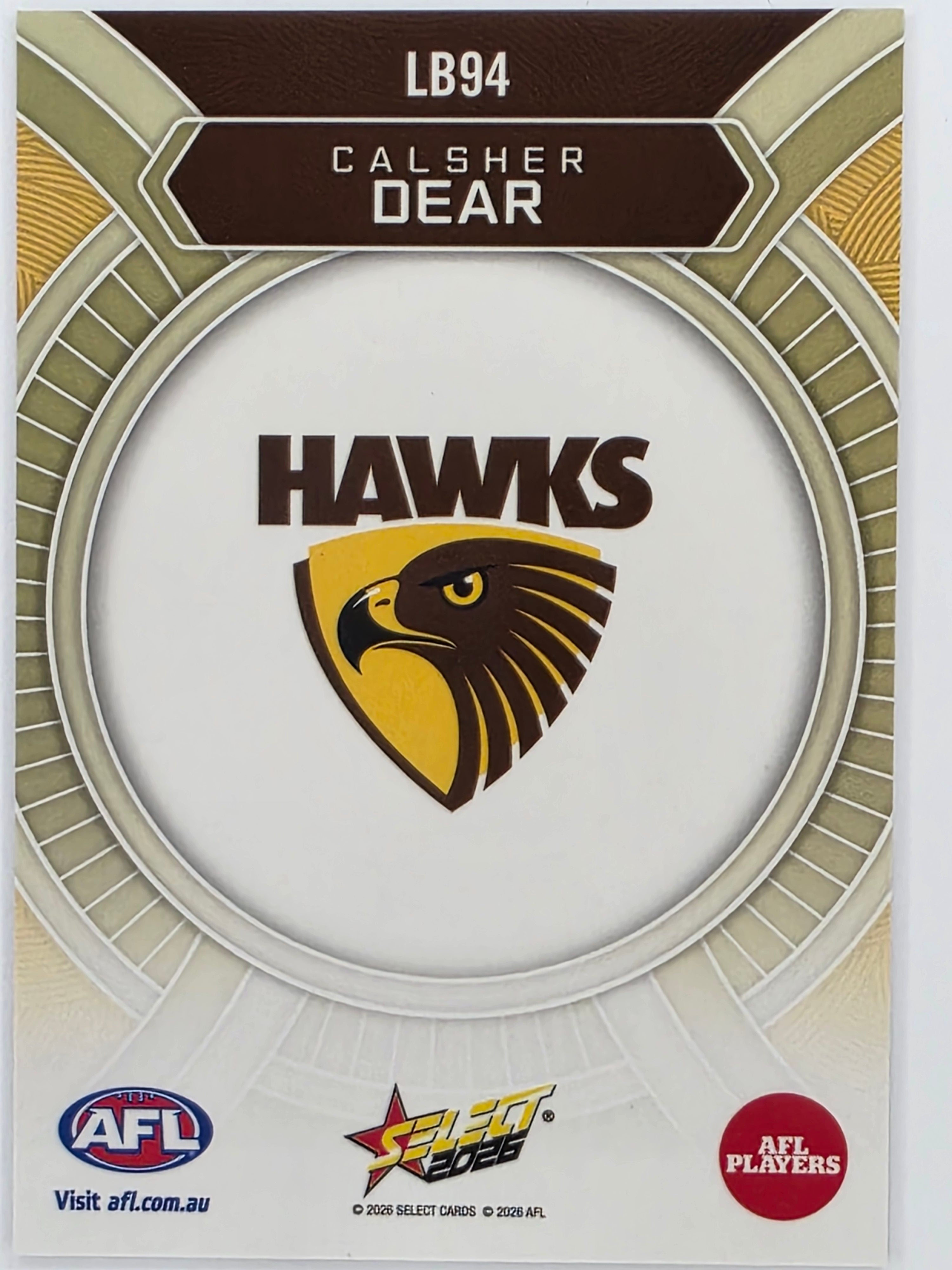 2026 AFL Footy Stars Luminous LB94 Calsher Dear - Hawthorn Hawks