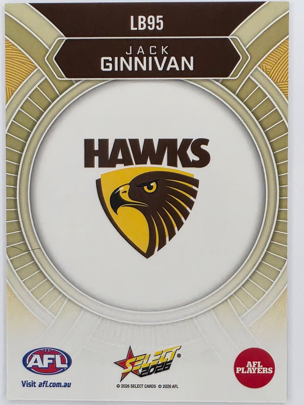 2026 AFL Footy Stars Luminous LB95 Jack Ginnivan - Hawthorn Hawks