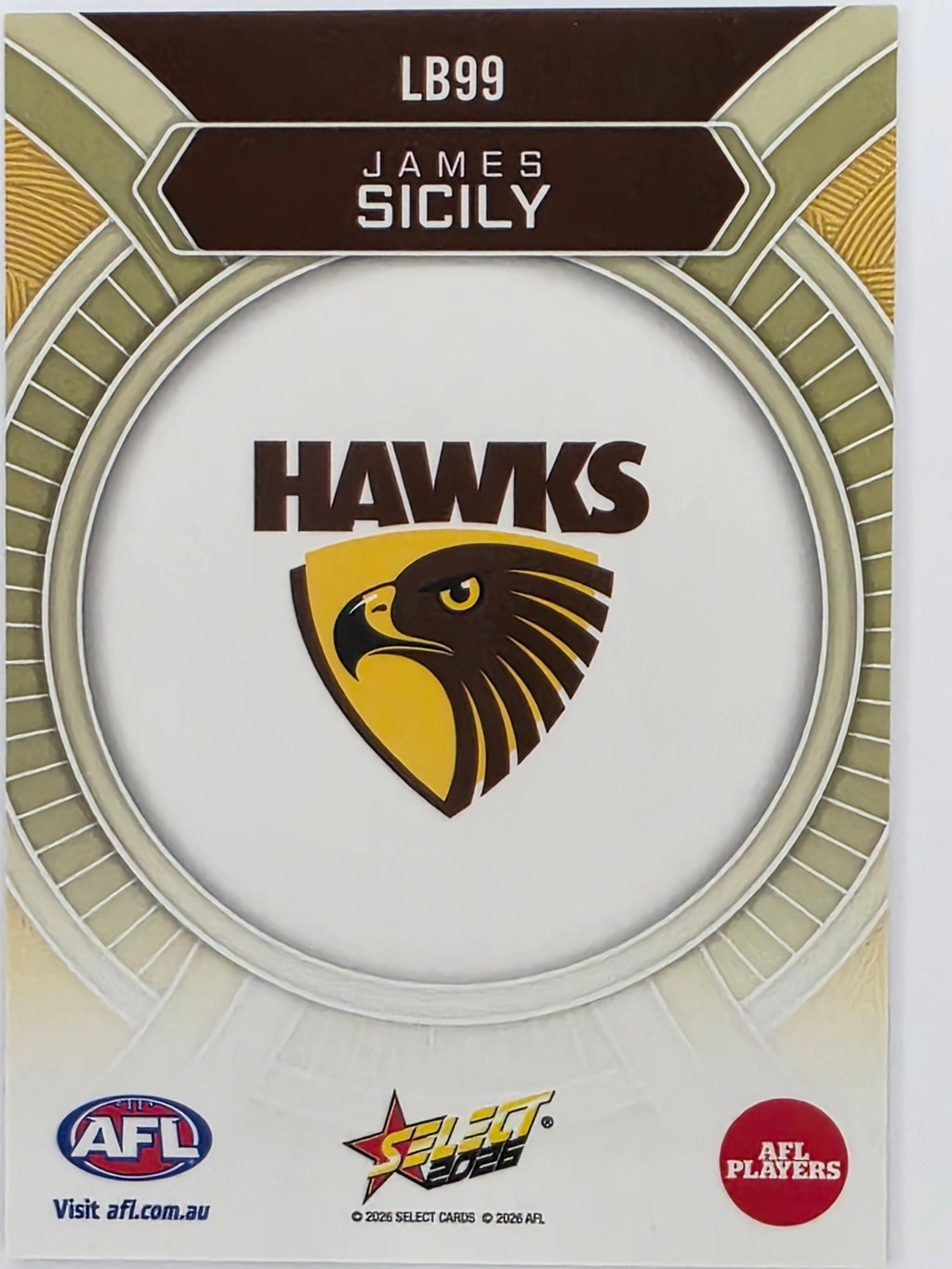 2026 AFL Footy Stars Luminous LB99 James Sicily - Hawthorn Hawks
