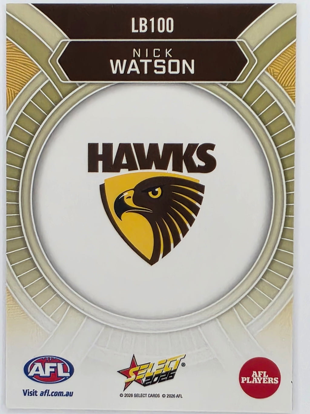 2026 AFL Footy Stars Luminous LB100 Nick Watson - Hawthorn Hawks